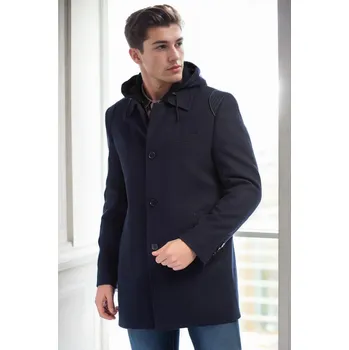 Pánská casual bunda PLT8335 DEWBERRY MEN'S COAT-NAVY BLUE-2 dewberry černá 3057812