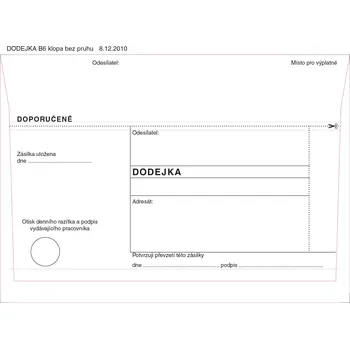 Obálka Obálky s doručenkou modrý pruh