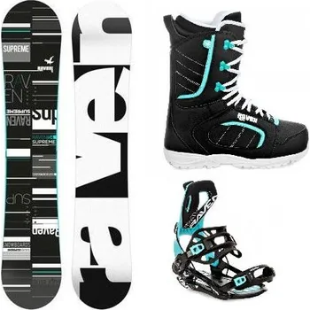Snowboard Raven Supreme black/mint snowboard + Raven Fastec FT360 black/mint vázání + Raven Diva black/mint boty 148 cm + M (EU 39-42) + DÁREK + Doprava ZDARMA