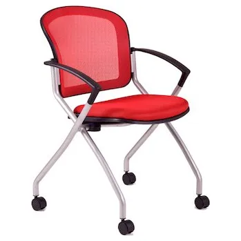 Jednací židle s kolečky Metis červená