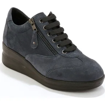 Dámské tenisky Kožené tenisky se zipem, na klínové podrážce, certifikát LWG modrošedá 38