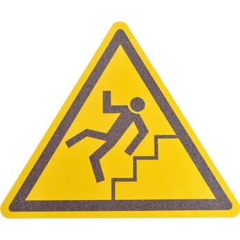 Lepicí páska Vodorovné podlahové protiskluzové značení, “pozor schody“, trojúhelník 600 mm