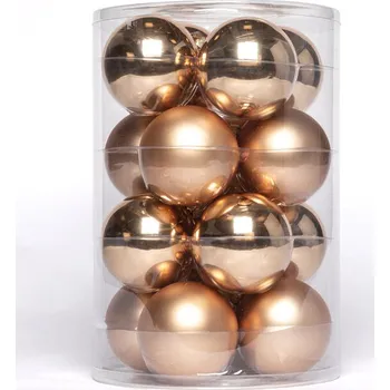 decoDoma Sada vánočních ozdob ZLATÁ 16 ks, pr. 8 cm