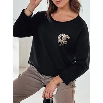 Dámské oblečení Dámská oversize halenka ICONIQ černá DStreet černá | hnědá 3056445