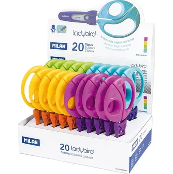 Kancelářské nůžky Nůžky školní MILAN Ladybird 15cm s plastovým chránítkem