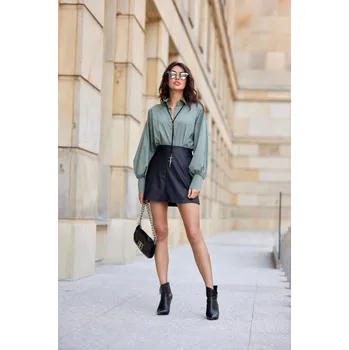 Dámská košile Dámská košile BLU0189 khaki zelená - Roco Fashion 36