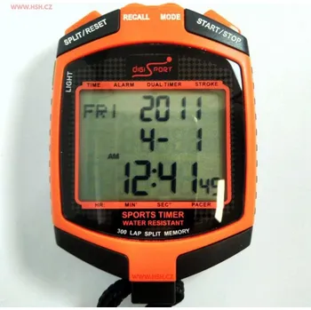 Krokoměr Digi Sport Multifunkční stopky S300 se 300 mezičasy + DÁREK