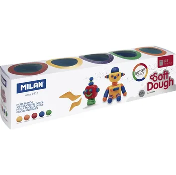 Modelovací hmota Modelovací hmota MILAN sada Glitter Soft Dough 5 barev
