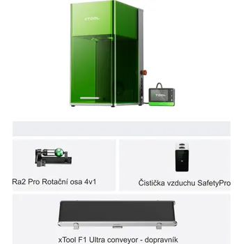 Gravírování xTool F1 Ultra (20W Fiber & Diodový laser) - SADA DELUXE