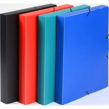 Box neprůhledný s gumou A4 červený