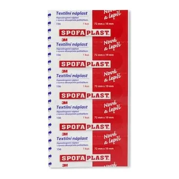 Náplast Náplasti 3M Spofaplast textilní, 72 x 19 mm, 5 ks v balení