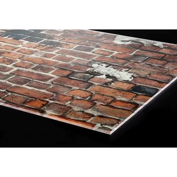 Stavebniny DIMEX | Plexisklo za kuchyňskou linku PGT-06060-305 | 60 x 60 cm | Oprýskaná cihlová zeď + Plexisklo za kuchyňskou linku DIMEX v rozměru 60 x 60 cm, motiv Oprýskaná cihlová zeď