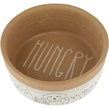 Miska pro psa Miska na krmivo pro psy a kočky keramická, bílo-hnědá varianta 1750 ml