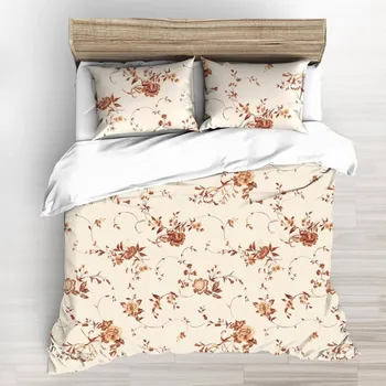 Povlečení Povlečení flanel Květy hnědé 70x90 a 140x200 cm