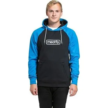 Pánská mikina Meatfly pánská technická mikina Gravel Bright Blue / Black | Černá | Velikost S