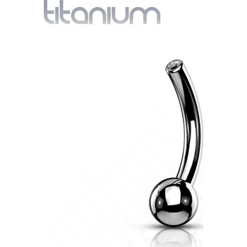 Piercing Atreya Titanový bezzávitový banánek s fixovanou kuličkou - tělo šperku Velikost: 1 mm, Velikost koncovky: 3 mm, Délka / Průměr: 6 mm
