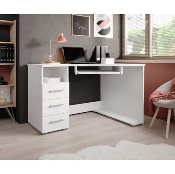 Psací stůl Rohový psací stůl Promo bílý