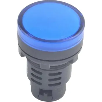 Relé LED kontrolka AD16-30D/S, pro průměr otvoru 30mm Modrá 24 V AC/DC