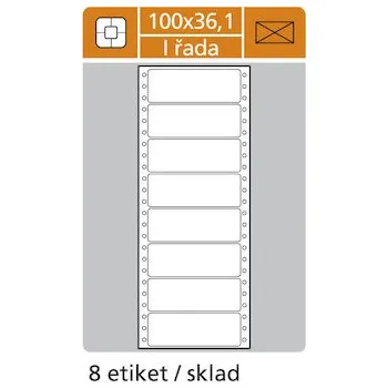 Speciální papír Samolepicí etikety tabelační jednořadé 100x36,1mm