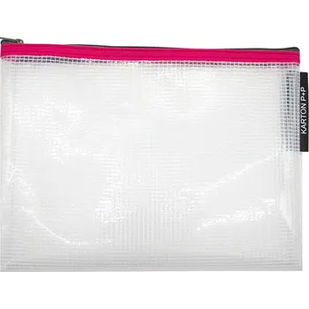 Obálka Obálka se zipem A5 transparentní s červeným lemem