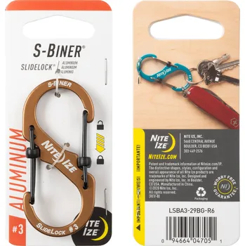 Outdoorové vybavení Nite Ize S-Biner SlideLock Hliníková oboustranná karabina s pojistkou velikost a barva: #3 COYOTE