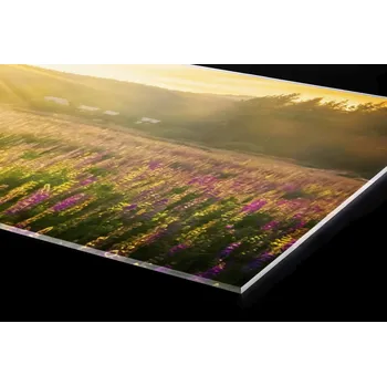 Obklad DIMEX | Plexisklo za kuchyňskou linku PGT-24060-201 | 240 x 60 cm | Sluneční paprsky nad loukou + Plexisklo za kuchyňskou linku DIMEX v rozměru 240 x 60 cm, motiv Sluneční paprsky nad loukou