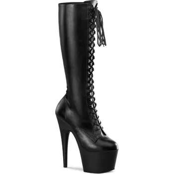 Dámské erotické boty Pleaser Adore-2023 Blk Str Faux Leather/Blk Matte Velikost 41