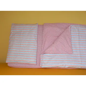 Povlečení Kateřina Štefková, ČR Trojdílná sada povlečení na postel velikost 60x120cm - proužek Barva: růžová + modrá, Velikost: 60x120