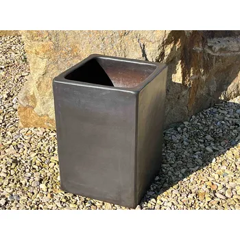 Zahradní dekorace ZahradniDekorace venkovní keramické květináče - váza SQUARE II, výška 43 cm ODSTÍN-GLAZURA: 2.starohnědá-černý lem-SHC