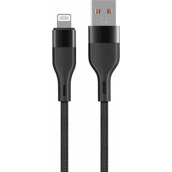 Datový kabel Lightning Maxlife MXUC-07 2,4A 1m černý opletený