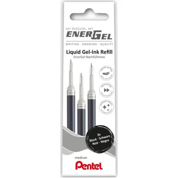 Kancelář Gelové náplně 0,7 mm v sadě 3kusy EnerGel Pentel LR7 černé