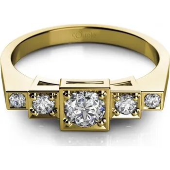 Prsten Couple, Originální prsten Liam, žluté zlato se zirkony, vel. 56, prům. 17.8 mm, 585-68-1-0320.0Z00.0.56.001