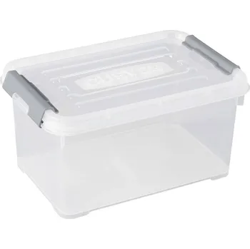 Úložný box Curver 243803 Úložný box, HANDY, stohovatelné, (d x š x v) 294 x 194 x 150 mm, transparentní, stříbrná, 1 ks