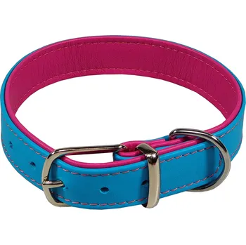 Obojek pro psa BAFPET Kožený obojek JACKY Barva: Modrá, Rozměr: 32mm x 58cm /44-53/ 04122