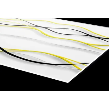 Obklad DIMEX | Plexisklo za kuchyňskou linku PGT-10060-100 | 100 x 60 cm | Žluté vlny + Plexisklo za kuchyňskou linku DIMEX v rozměru 100 x 60 cm, motiv Žluté vlny