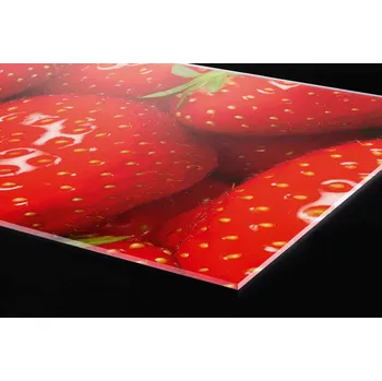Obklad DIMEX | Plexisklo za kuchyňskou linku PGT-08060-025 | 80 x 60 cm | Jahody + Plexisklo za kuchyňskou linku DIMEX v rozměru 80 x 60 cm, motiv Jahody