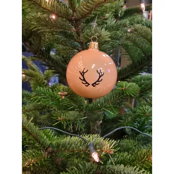 Vánoční dekorace Vánoční koule TETRAO starorůžová - parohy 6 ks