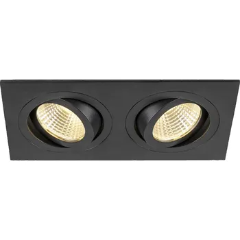 BIG WHITE (SLV) NEW TRIA 155 zapuštěné stropní svítidlo, čtvercové, 3000K, dvoulampa, fázově stmívatelné, 38°, černá barva 1008514