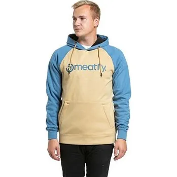 Pánská mikina Meatfly pánská technická mikina Gravel Light Brown / Slate Blue | Modrá | Velikost L