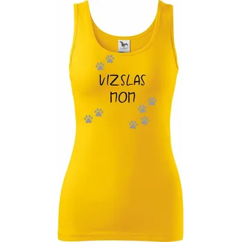 Dámské tričko Vizslas mom (Maďarský ohař krátkosrstý) (Reflexní tlapky) - Dámské tílko - M ( Žlutá )