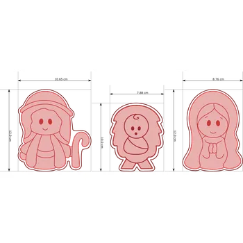 Vykrajovátko Naše Vykrajovátko Betlém - sada vykrajovátek s razítky Velikost: 12 cm Sada