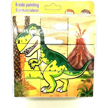 Dřevěná hračka Dřevěné obrázkové kostky Zvířata