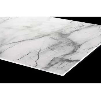 Obklad DIMEX | Plexisklo za kuchyňskou linku PGT-24060-108 | 240 x 60 cm | Bílý mramor + Plexisklo za kuchyňskou linku DIMEX v rozměru 240 x 60 cm, motiv Bílý mramor