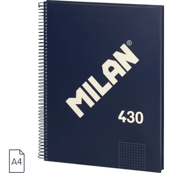 MILAN A4 spirálový sešit čtverečkovaný 80 listů modrý série 1918