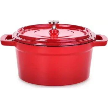 Hrnec IRON MASSIVE litinový hrnec s poklicí MIDI COCOTTE červený, 750ml