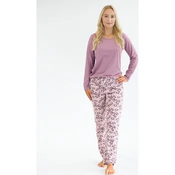Dámské pyžamo Dámské pyžamo dlouhé 19159P růžové vel.2XL - Gina