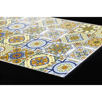 Obklad DIMEX | Plexisklo za kuchyňskou linku PGT-06040-164 | 60 cm x 40 cm | Žluté kachličky + Plexisklo za kuchyňskou linku DIMEX v rozměru 60 cm x 40 cm, motiv Žluté kachličky