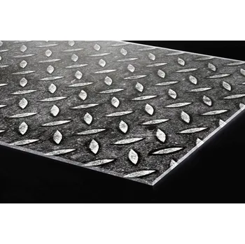 Obklad DIMEX | Plexisklo za kuchyňskou linku PGT-10060-068 | 100 x 60 cm | Kovová plošina + Plexisklo za kuchyňskou linku DIMEX v rozměru 100 x 60 cm, motiv Kovová plošina