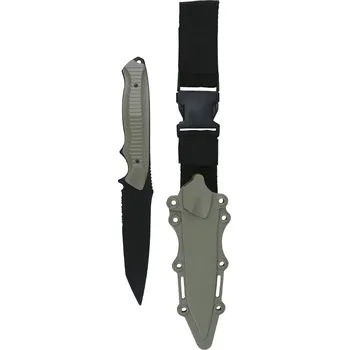 Pracovní nůž KOMBAT UK Nůž tréninkový Tanto Plastic Airsoft Knife Kombat s pouzdrem Coyote