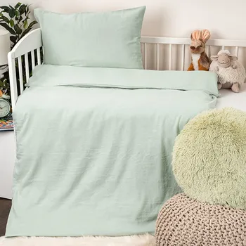 Povlečení 4Home Dětské mušelínové povlečení do postýlky Teal zelené 100 x 135, 40 x 60 cm zipový uzávěr